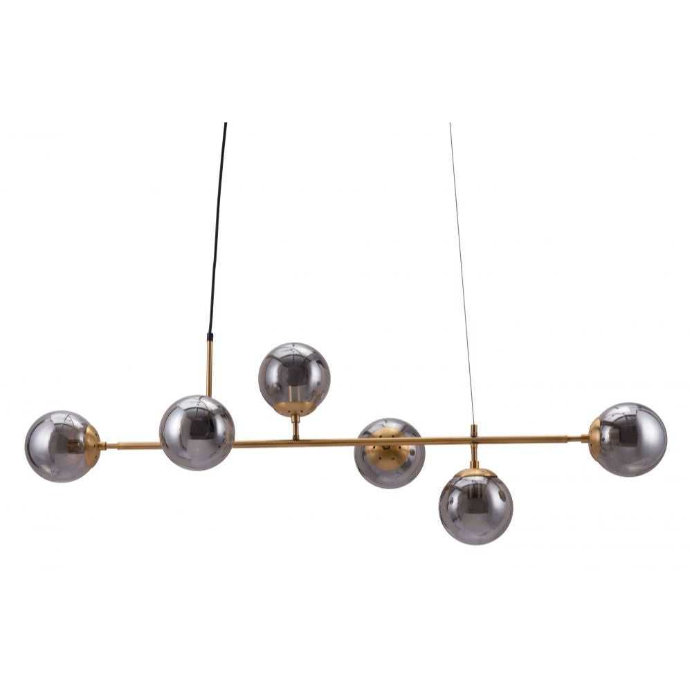 LAMP ZUO GISELA | Ceiling Light for Dining Room | Black Brass | Steel Tinted Glass | Inside Bedroom Waiting Room Decorative Room Home Interior Decorative Lamp Lighting Floor Lamp Modern Lamp Light Kitchen Living Room Bedroom