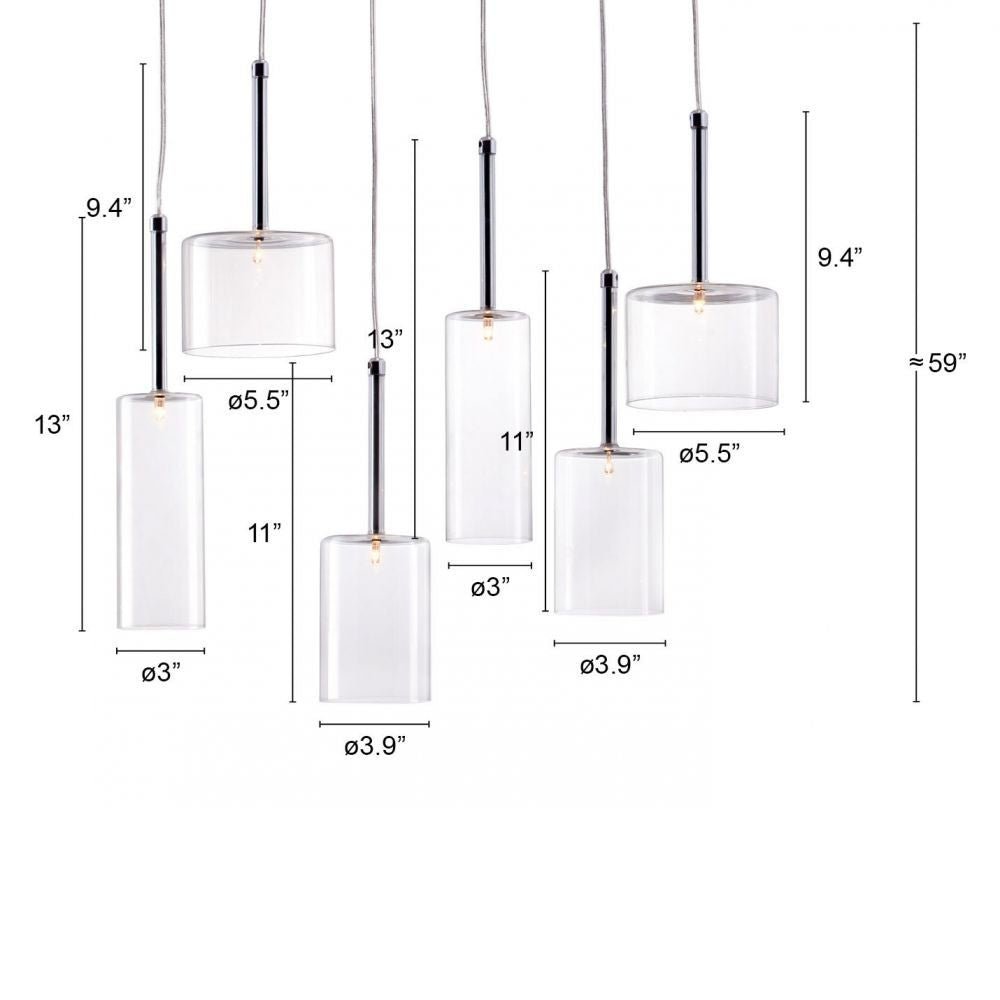 LAMP ZUO HALE | Ceiling Lamp for Living Room Bedroom | Transparent Glass | Chromed Steel | Inside Bedroom Waiting Room Decorative Room Home Interior Decorative Lamp Lighting Floor Lamp Modern Lamp Light Kitchen Living Room Bedroom 7