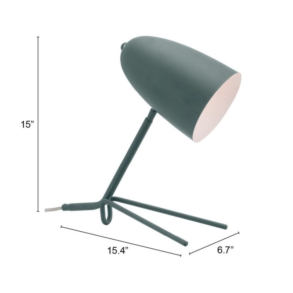 LAMP ZUO JAMISON | Table Lamp for Studio | Green | Powder Coated Steel | Inside | Room Waiting Room Bedroom Decorative Home Interior Decoration Lamp Ilumination Modern Light Kitchen