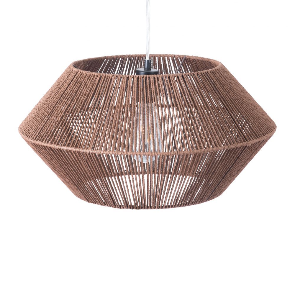 LAMP ZUO KENDRICK | Ceiling Lamp for Living Room | Natural Brown | Steel Paper | Inside Bedroom Waiting Room Decorative Room Home Interior Decorative Lamp Lighting Floor Lamp Modern Lamp Light Kitchen Living Room Bedroom