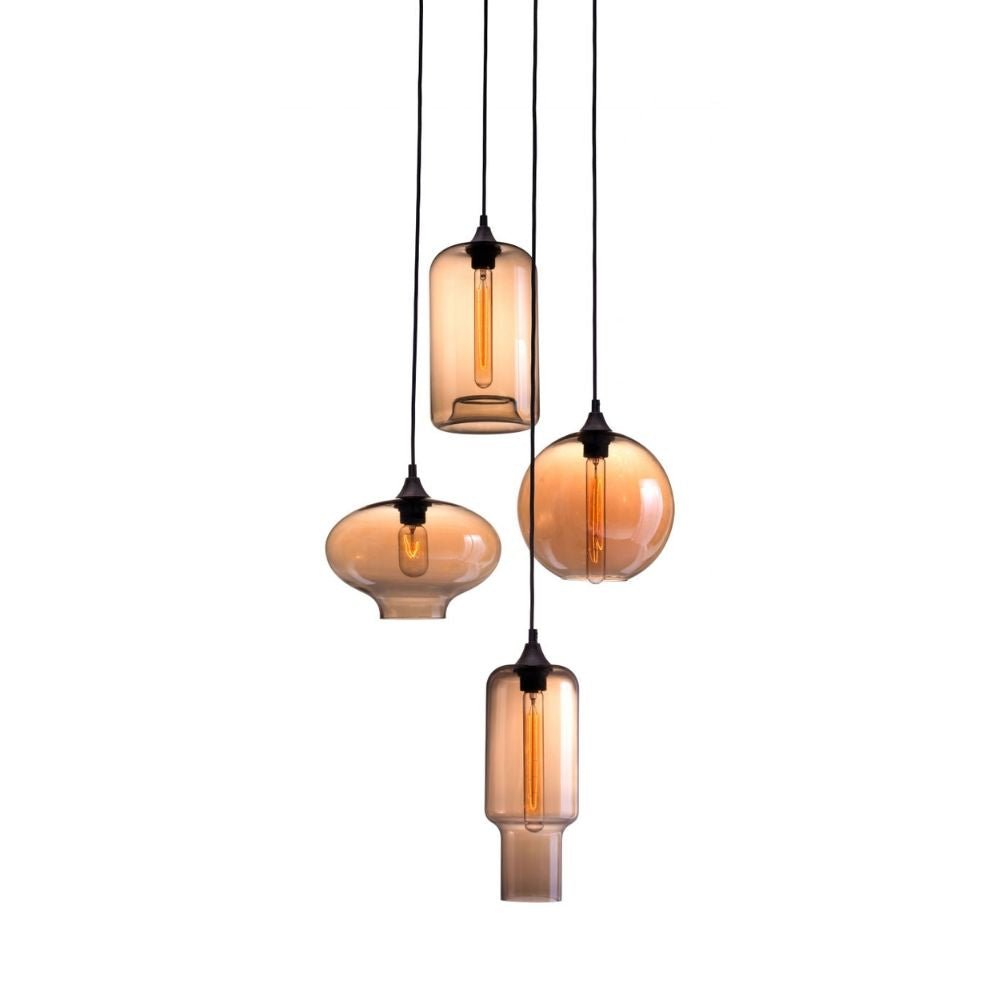 LAMP ZUO LAMBIE | Ceiling Lamp | Black | Brown | Painted Steel | Tinted Glass | Inside | Room Waiting Room Bedroom Decorative Home Interior Decoration Lamp Ilumination Modern Light Kitchen