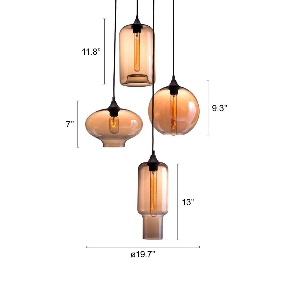 LAMP ZUO LAMBIE | Ceiling Lamp | Black | Brown | Painted Steel | Tinted Glass | Inside | Room Waiting Room Bedroom Decorative Home Interior Decoration Lamp Ilumination Modern Light Kitchen