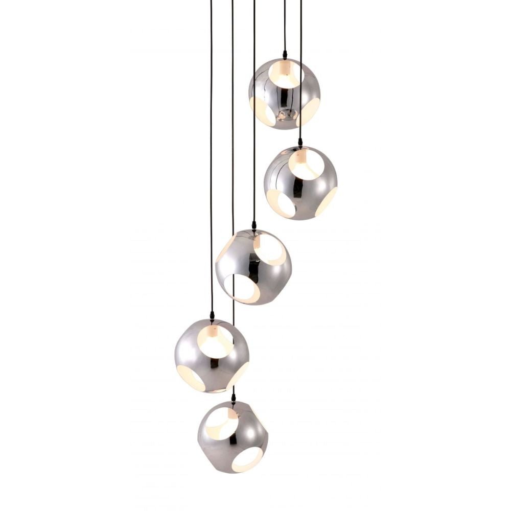 LAMP ZUO METEOR SHOWER | Ceiling Lamp for Modern Spaces | Chrome | Chromed Steel | Inside Bedroom Waiting Room Decorative Room Home Interior Decorative Lamp Lighting Floor Lamp Modern Lamp Light Kitchen Living Room Bedroom