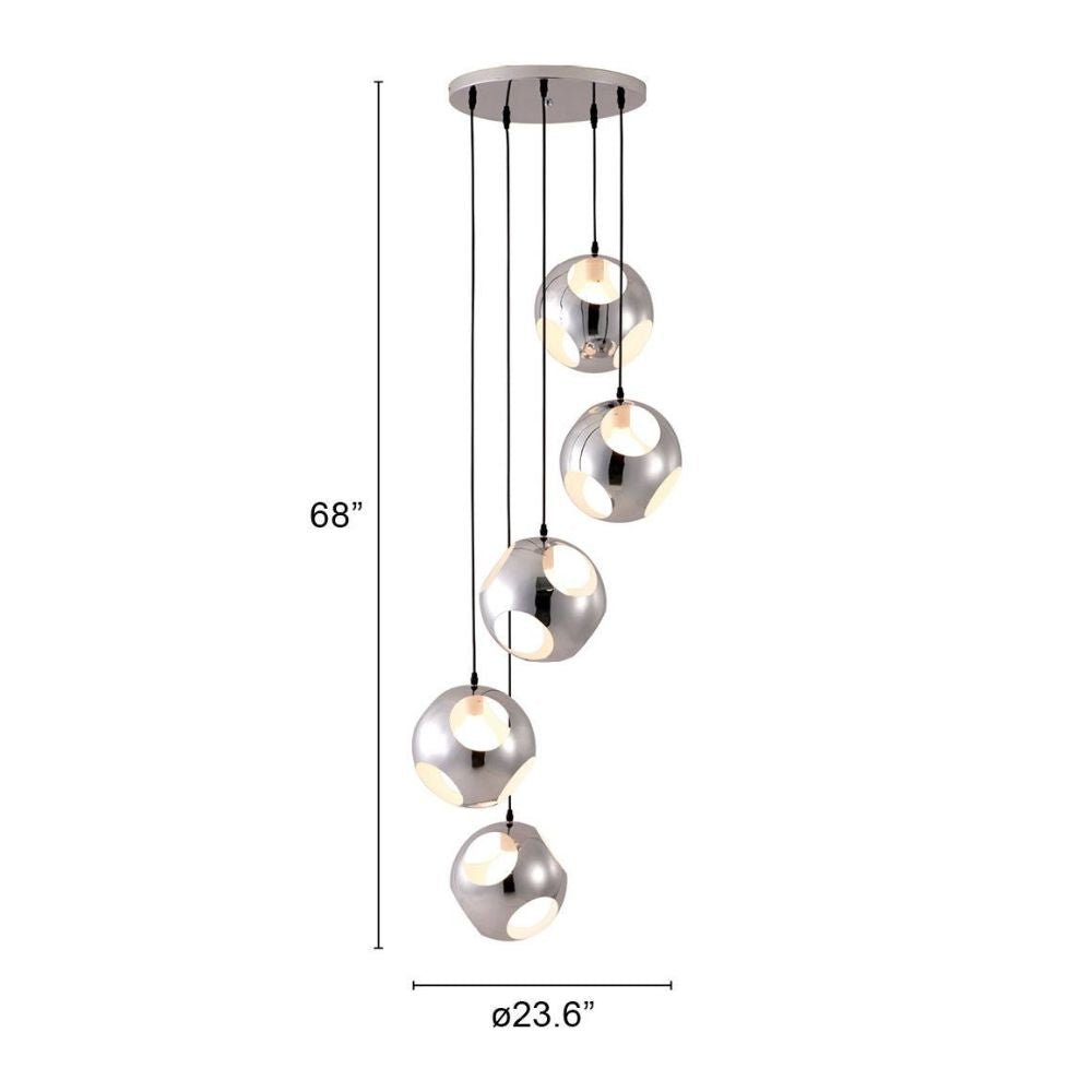 LAMP ZUO METEOR SHOWER | Ceiling Lamp for Modern Spaces | Chrome | Chromed Steel | Inside Bedroom Waiting Room Decorative Room Home Interior Decorative Lamp Lighting Floor Lamp Modern Lamp Light Kitchen Living Room Bedroom