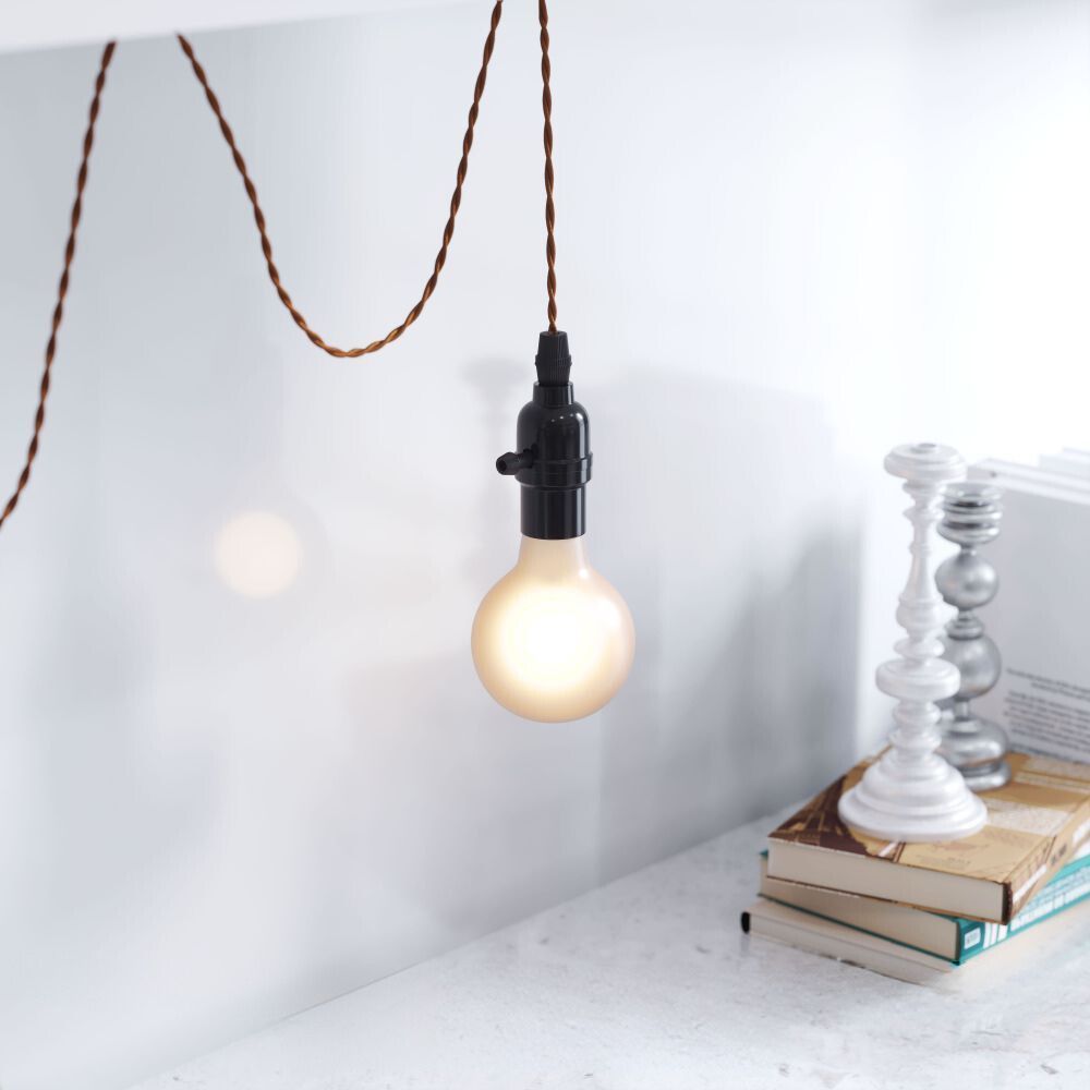 LAMP ZUO MOLLY | Ceiling Light for Bedroom | Black | Steel Braided Nylon | Inside Bedroom Waiting Room Decorative Room Home Interior Decorative Lamp Lighting Floor Lamp Modern Lamp Light Kitchen Living Room Bedroom Set