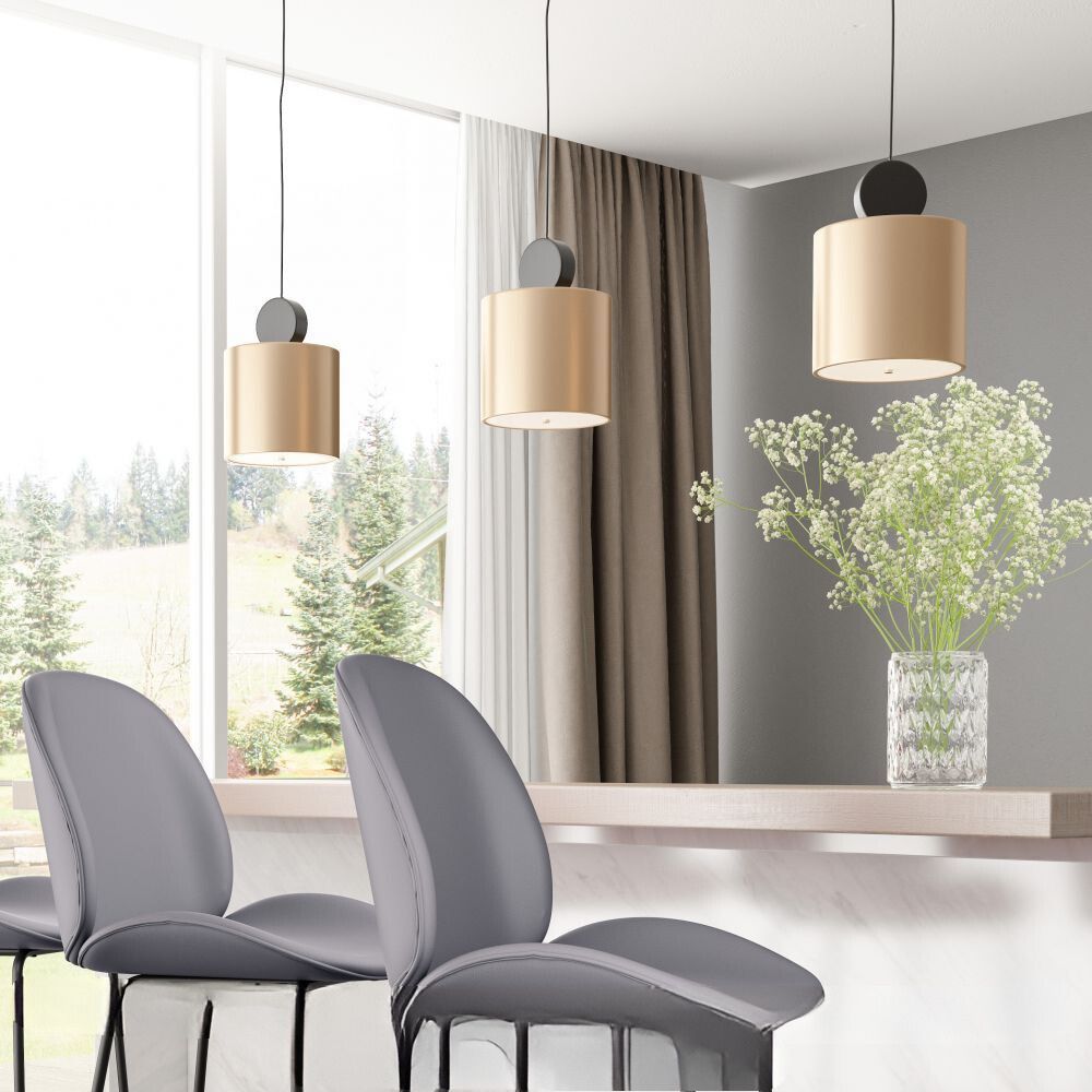 LAMP ZUO MYSON | Ceiling Light for Dining Room | Black Gold | Galvanized Steel with Powder Coating | Inside Bedroom Waiting Room Decorative Room Home Interior Decorative Lamp Lighting Floor Lamp Modern Lamp Light Kitchen Living Room Bedroom Set
