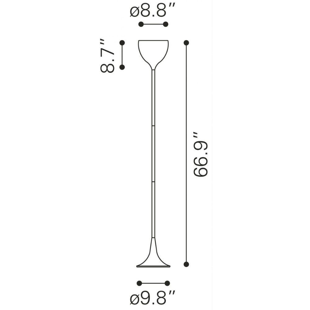 LAMP ZUO NEUTRINO | Modern Floor Lamp for Dark Corners Living Room | Chrome | Chromed Steel | Inside Bedroom Waiting Room Decorative Room Home Interior Decorative Lamp Lighting Floor Lamp Modern Lamp Light Kitchen Living Room Bedroom
