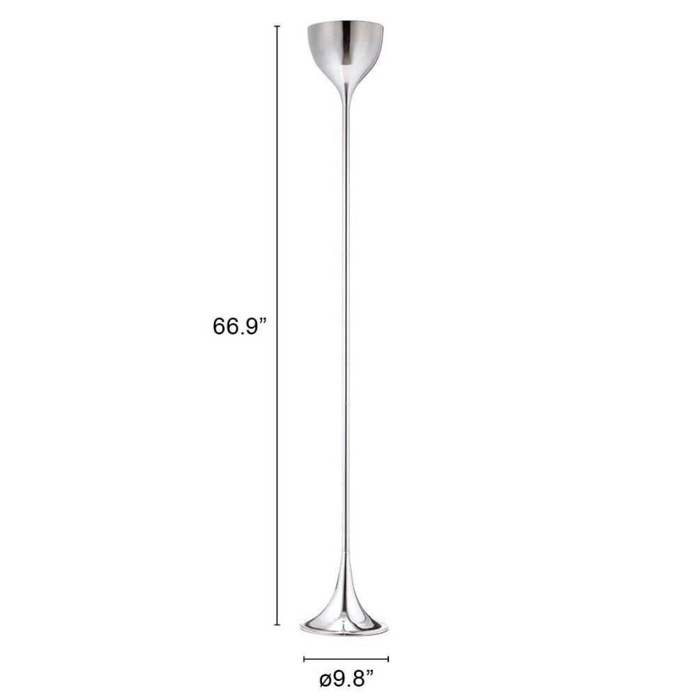 LAMP ZUO NEUTRINO | Modern Floor Lamp for Dark Corners Living Room | Chrome | Chromed Steel | Inside Bedroom Waiting Room Decorative Room Home Interior Decorative Lamp Lighting Floor Lamp Modern Lamp Light Kitchen Living Room Bedroom