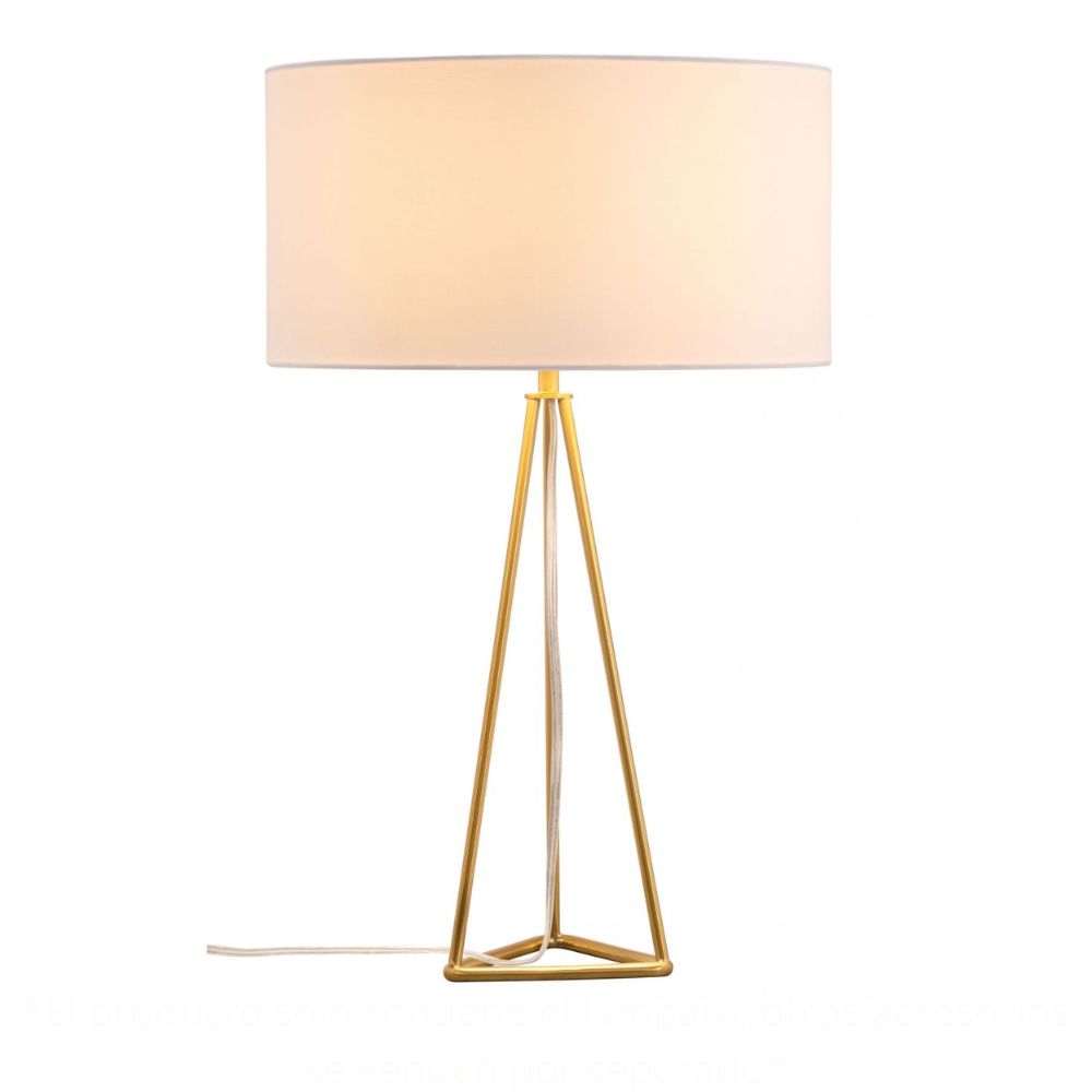 LAMP ZUO SASCHA | Table Lamp | Brass | Gold | Electroplated Steel | Poly Cotton | Inside | Room Waiting Room Bedroom Decorative Home Interior Decoration Lamp Ilumination Modern Light Kitchen