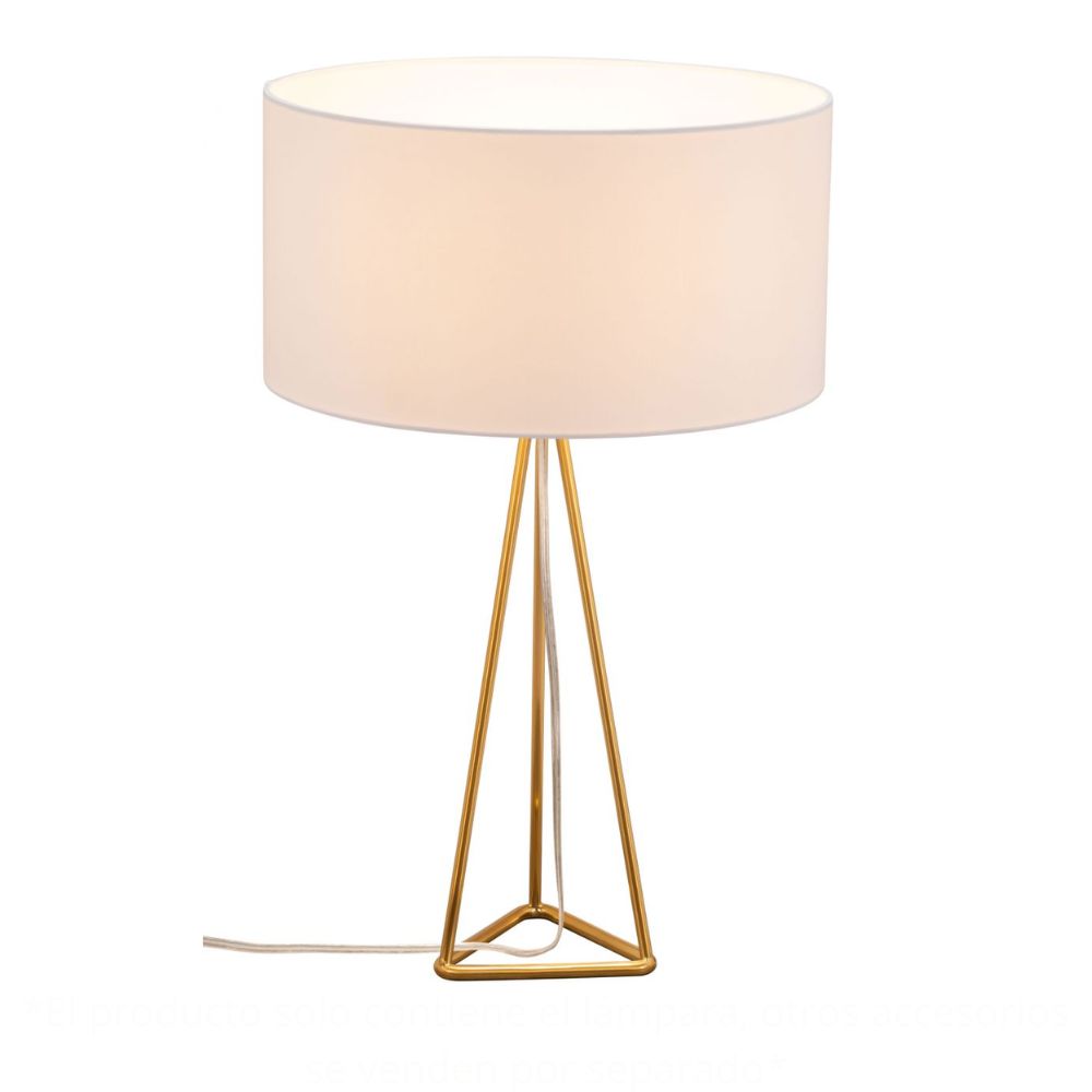 LAMP ZUO SASCHA | Table Lamp | Brass | Gold | Electroplated Steel | Poly Cotton | Inside | Room Waiting Room Bedroom Decorative Home Interior Decoration Lamp Ilumination Modern Light Kitchen