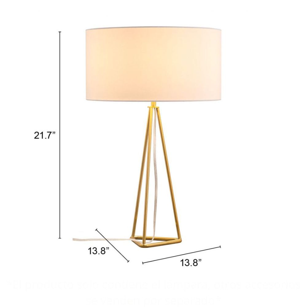 LAMP ZUO SASCHA | Table Lamp | Brass | Gold | Electroplated Steel | Poly Cotton | Inside | Room Waiting Room Bedroom Decorative Home Interior Decoration Lamp Ilumination Modern Light Kitchen