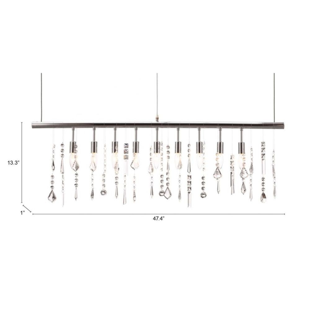 LAMP ZUO SHOOTING STARS | Ceiling Lamp for Dining Room | Chrome Clear | Chrome-Plated Steel Glass | Inside Bedroom Waiting Room Decorative Room Home Interior Decorative Lamp Lighting Floor Lamp Modern Lamp Light Kitchen Living Room Bedroom
