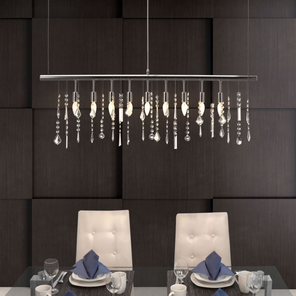 LAMP ZUO SHOOTING STARS | Ceiling Lamp for Dining Room | Chrome Clear | Chrome-Plated Steel Glass | Inside Bedroom Waiting Room Decorative Room Home Interior Decorative Lamp Lighting Floor Lamp Modern Lamp Light Kitchen Living Room Bedroom Set