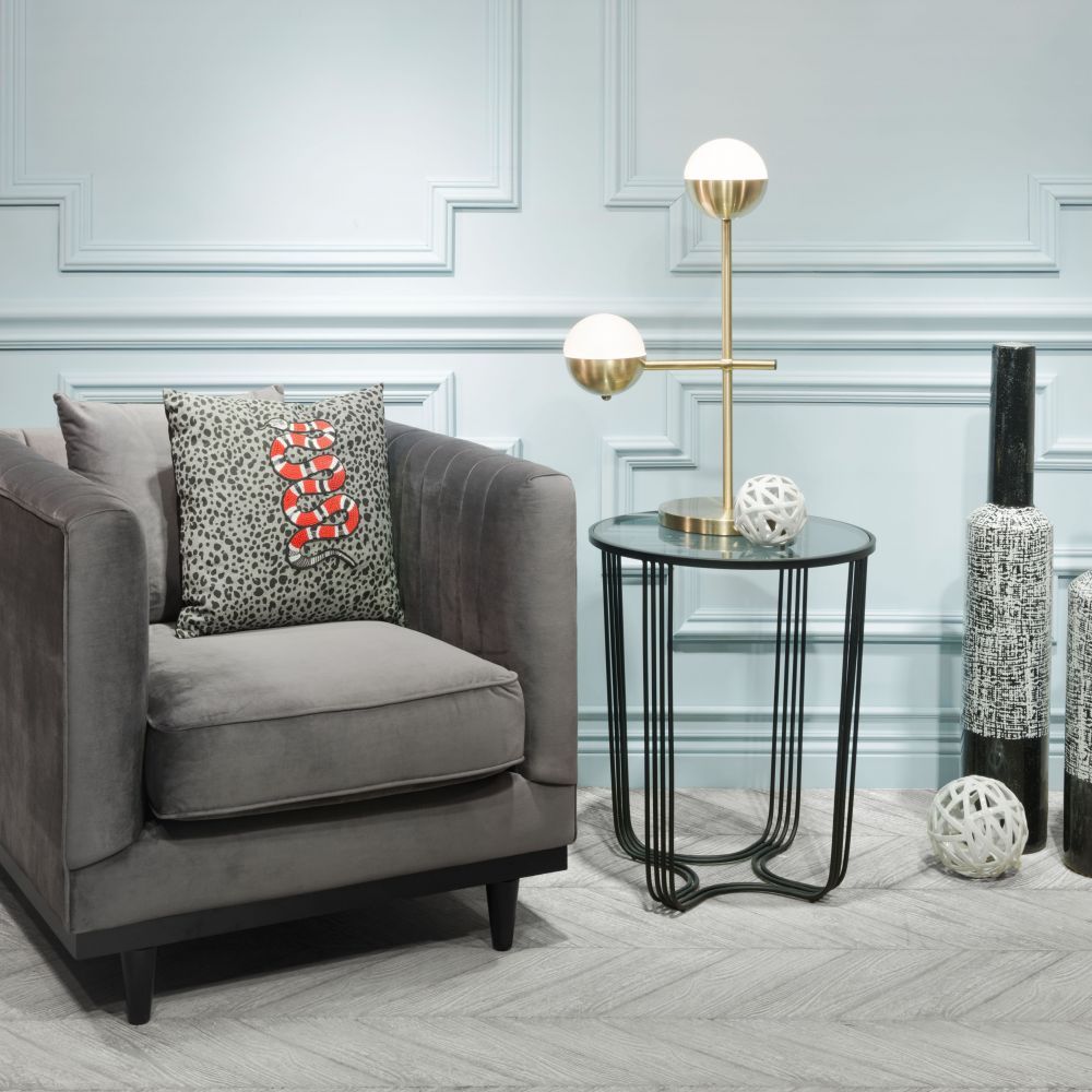 LAMP ZUO WATERLOO | Table Lamp for Living Room | Bronze | Galvanized Steel Frosted Glass | Inside Bedroom Waiting Room Decorative Room Home Interior Decorative Lamp Lighting Floor Lamp Modern Lamp Light Kitchen Living Room Bedroom Set