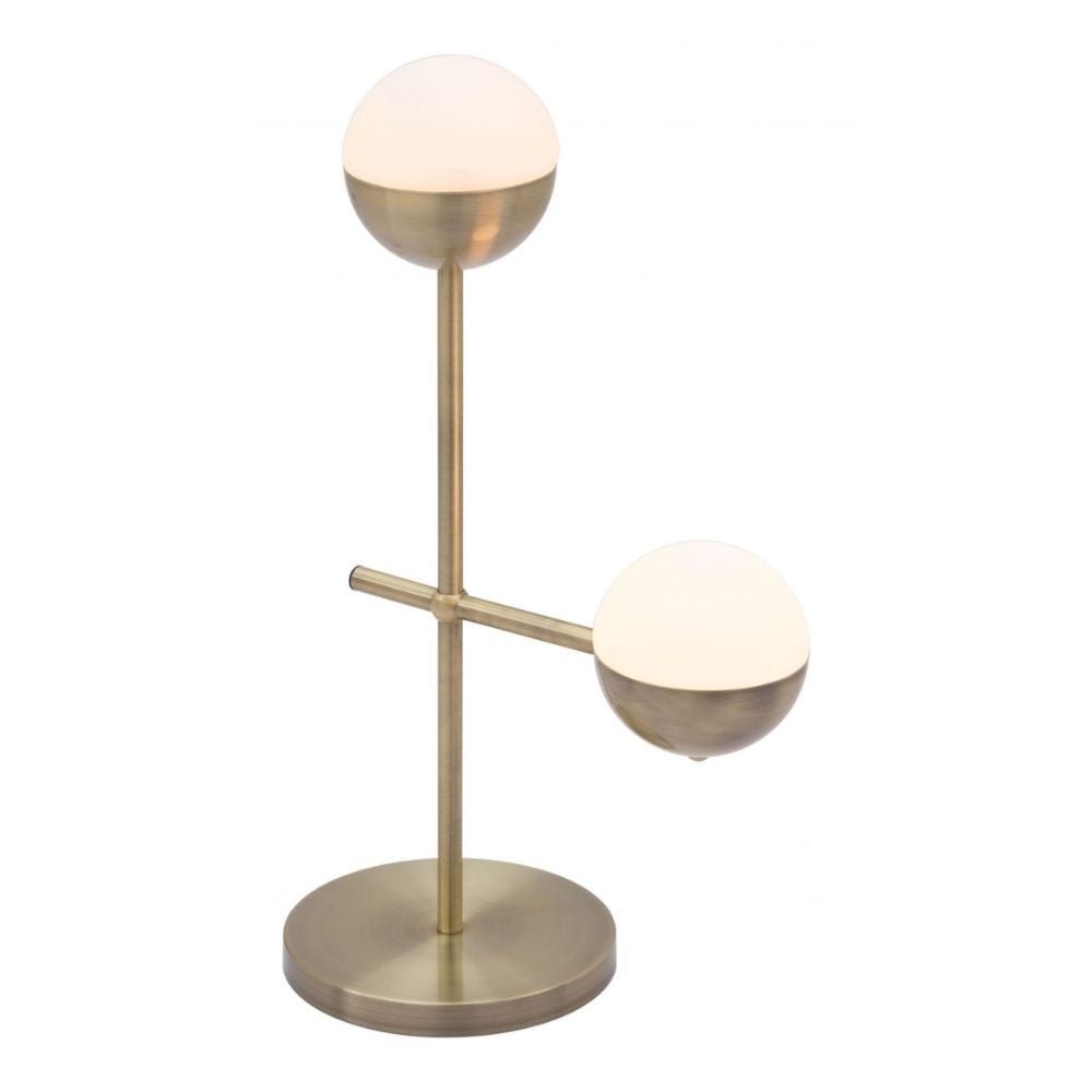 LAMP ZUO WATERLOO | Table Lamp for Living Room | Bronze | Galvanized Steel Frosted Glass | Inside Bedroom Waiting Room Decorative Room Home Interior Decorative Lamp Lighting Floor Lamp Modern Lamp Light Kitchen Living Room Bedroom