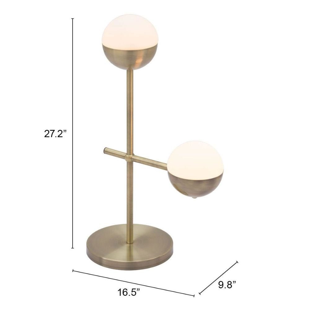 LAMP ZUO WATERLOO | Table Lamp for Living Room | Bronze | Galvanized Steel Frosted Glass | Inside Bedroom Waiting Room Decorative Room Home Interior Decorative Lamp Lighting Floor Lamp Modern Lamp Light Kitchen Living Room Bedroom