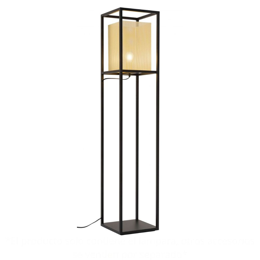 LAMP ZUO YVES | Floor Lamp for Living Room | Gold | Black | Powder Coated Steel | Electroplated Steel | Inside | Room Waiting Room Bedroom Decorative Home Interior Decoration Lamp Ilumination Modern Light Kitchen