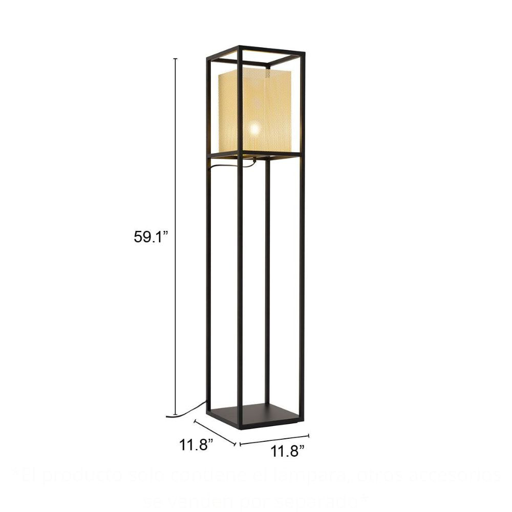 LAMP ZUO YVES | Floor Lamp for Living Room | Gold | Black | Powder Coated Steel | Electroplated Steel | Inside | Room Waiting Room Bedroom Decorative Home Interior Decoration Lamp Ilumination Modern Light Kitchen