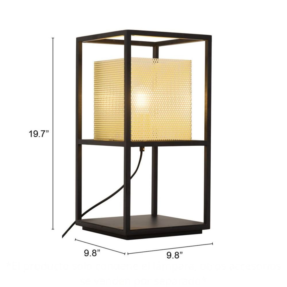 LAMP ZUO YVES | Room Table Lamp | Black | Gold | Powder Coated Steel | Electroplated Steel | Inside | Room Waiting Room Bedroom Decorative Home Interior Decoration Lamp Ilumination Modern Light Kitchen