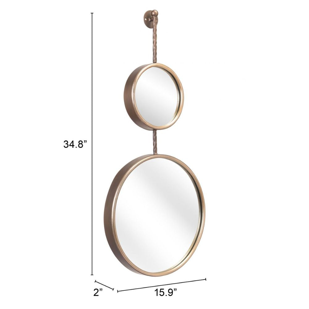 MIRROR ZUO MOTTAS | Mid-Century Modern Urban Industrial Style Wall Mirror | Gold | Painted steel | Inside Room Waiting Room Decorative Room Home Interior Decorative Bedroom Mirrors