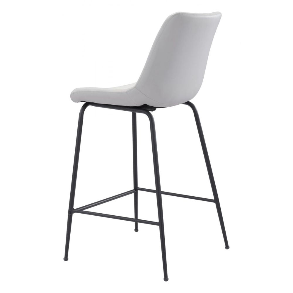 STOOL BYRON ZUO 101776 | Counter Stool for Kitchen and Dining | White Black | 100%Polyurethane | Faux Leathert | Inside | Bar Restaurant Cafetería Food Court Bar Breakfast Kitchen Bistro Office Space