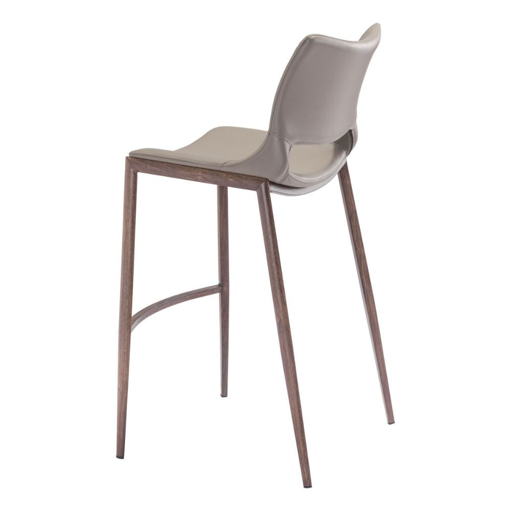 STOOL ZUO ACE 101286 | Comercial Barstool | Brown Walnut | 100% Polyurethane | Faux Leather | Inside | Bar Restaurant Cafetería Food Court Bar Breakfast Kitchen Bistro
