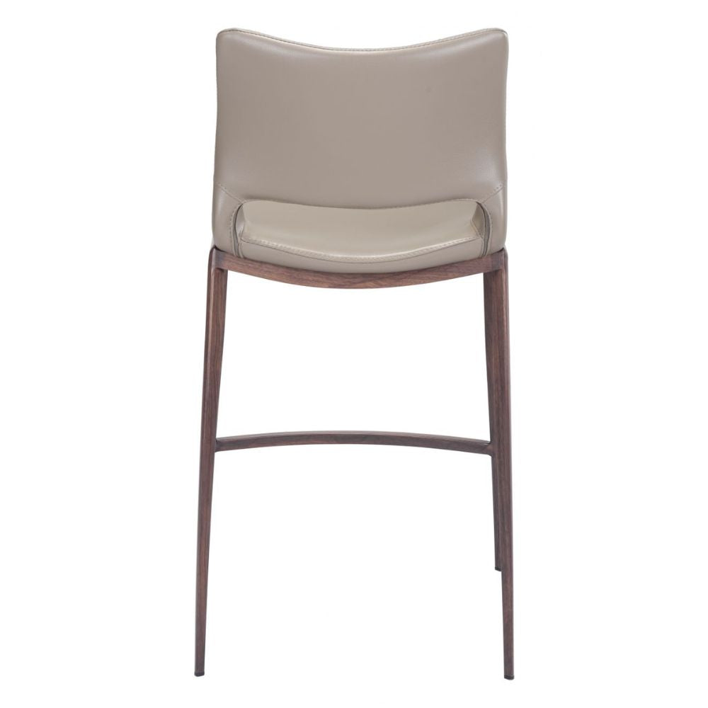 STOOL ZUO ACE 101392 | Counter Stool for Home and Office Space | Brown Walnut | 100% Polyurethane | Faux Leather | Inside | Bar Restaurant Cafetería Food Court Bar Breakfast Kitchen Bistro Office Space