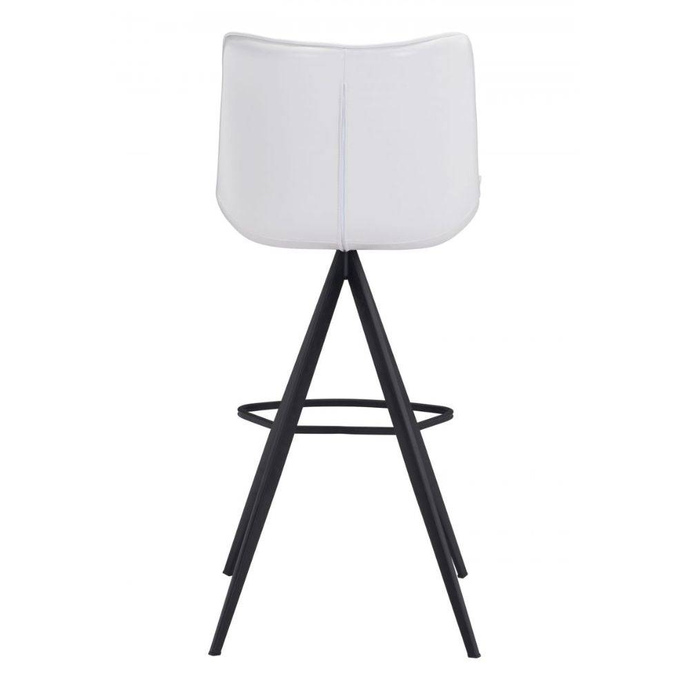 STOOL ZUO AKI 101287 | Kitchen Counter Barstool | White Black | 100% Polyurethane | Faux Leather | Inside | Bar Restaurant Cafetería Food Court Bar Breakfast Kitchen Bistro