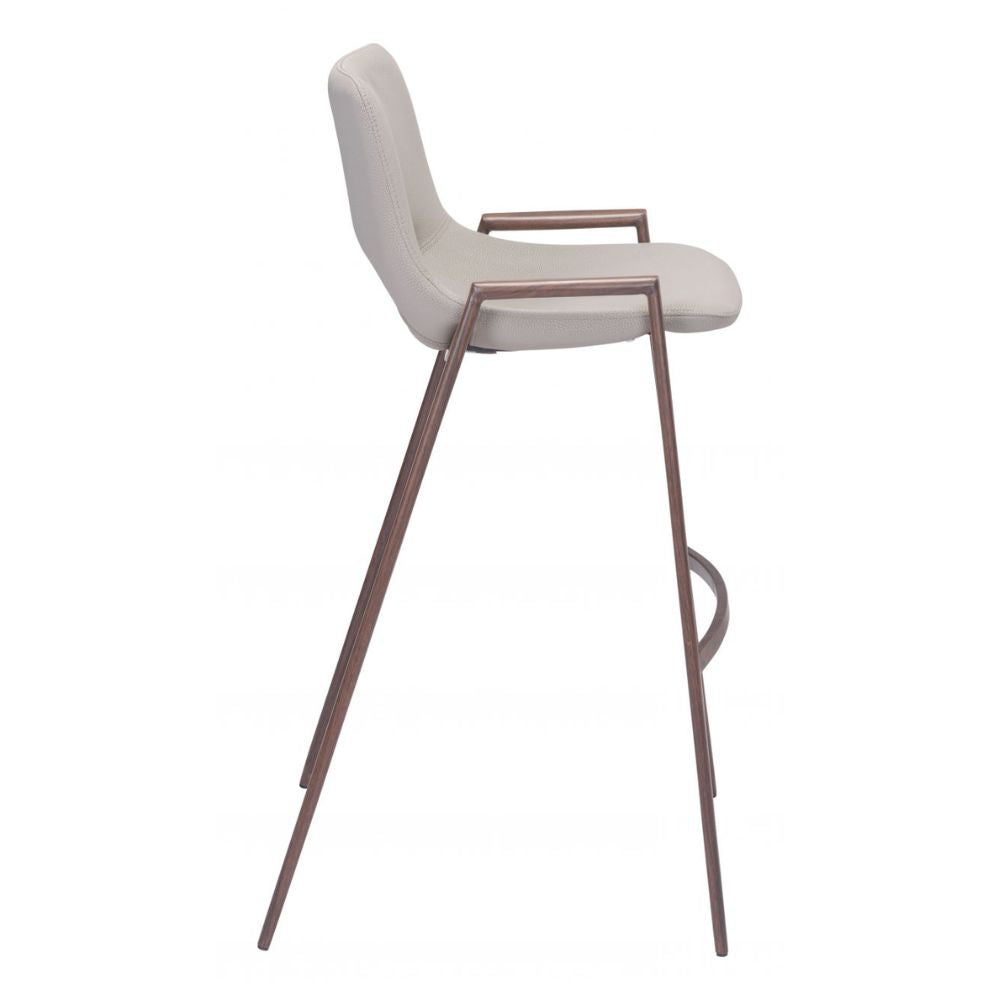 STOOL ZUO DESI 101699 | Counter Stool for Kitchen Dining Area | Beige Walnut | 100% Polyurethane | Faux Leather | Inside | Bar Restaurant Cafetería Food Court Bar Breakfast Kitchen Bistro
