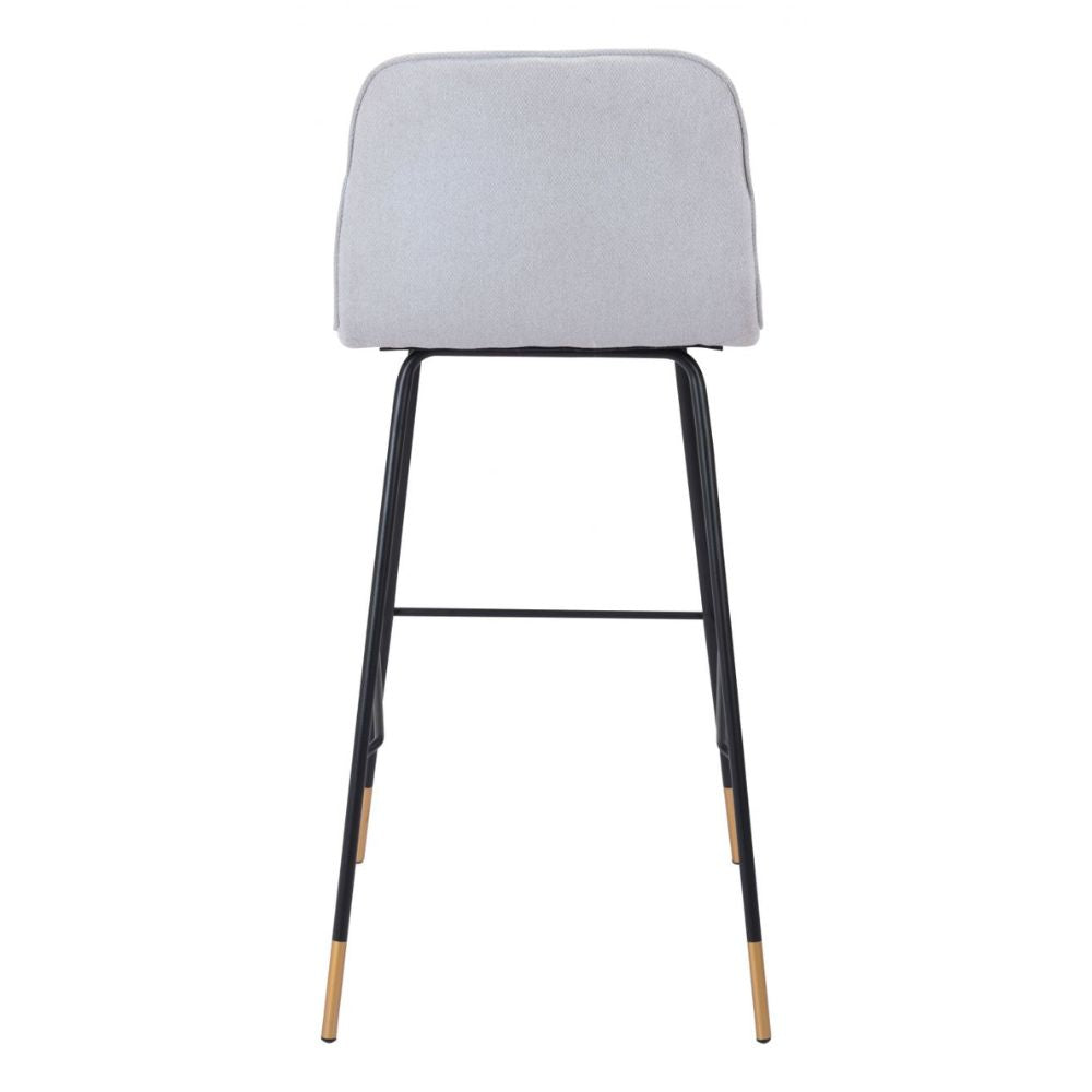 STOOL ZUO GIRONDE 101897 | Barstool | Black Gray Gold | 100%Polyester | Fabric | Inside | Bar Restaurant Cafetería Food Court Bar Breakfast Kitchen Bistro Office Space