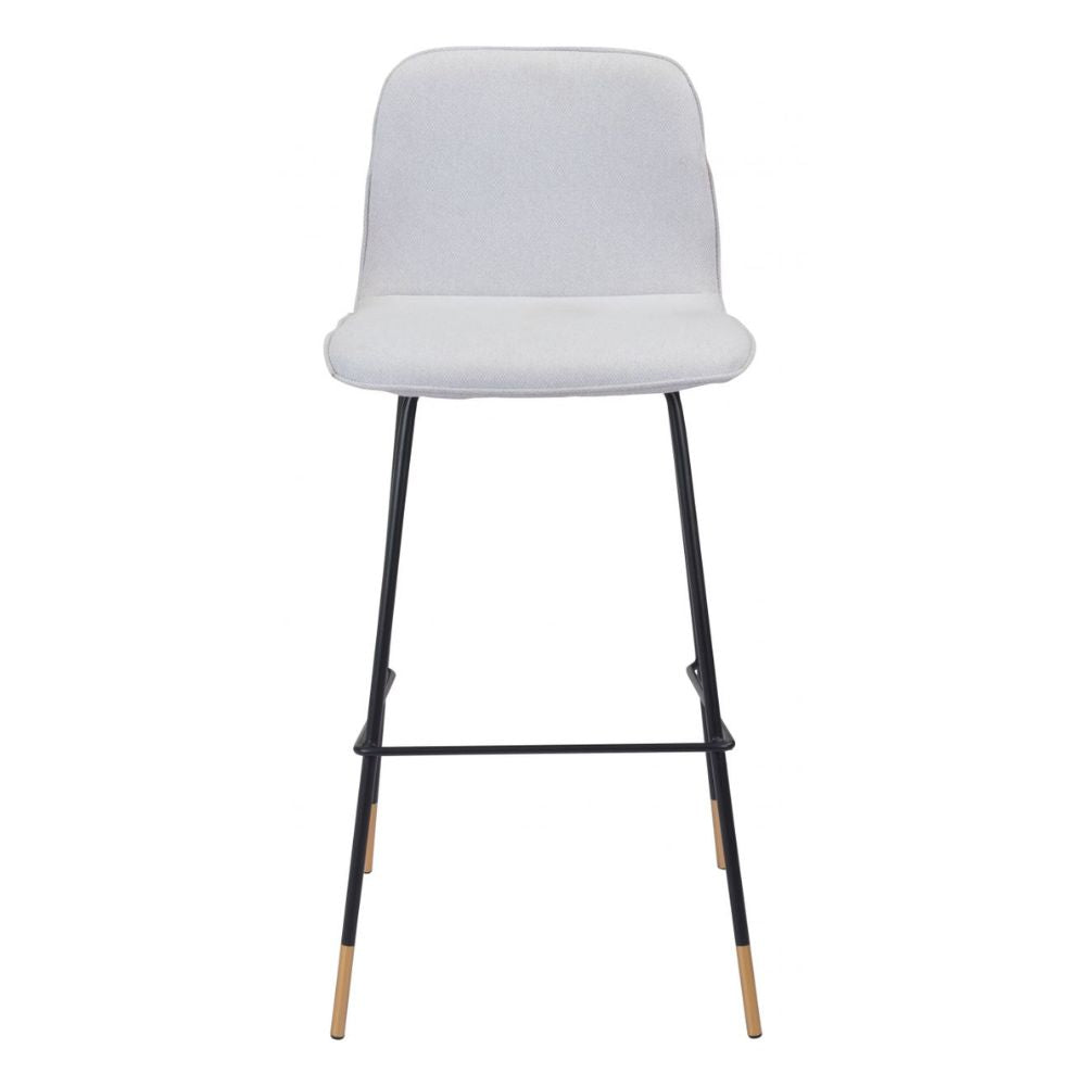 STOOL ZUO GIRONDE 101897 | Barstool | Black Gray Gold | 100%Polyester | Fabric | Inside | Bar Restaurant Cafetería Food Court Bar Breakfast Kitchen Bistro Office Space