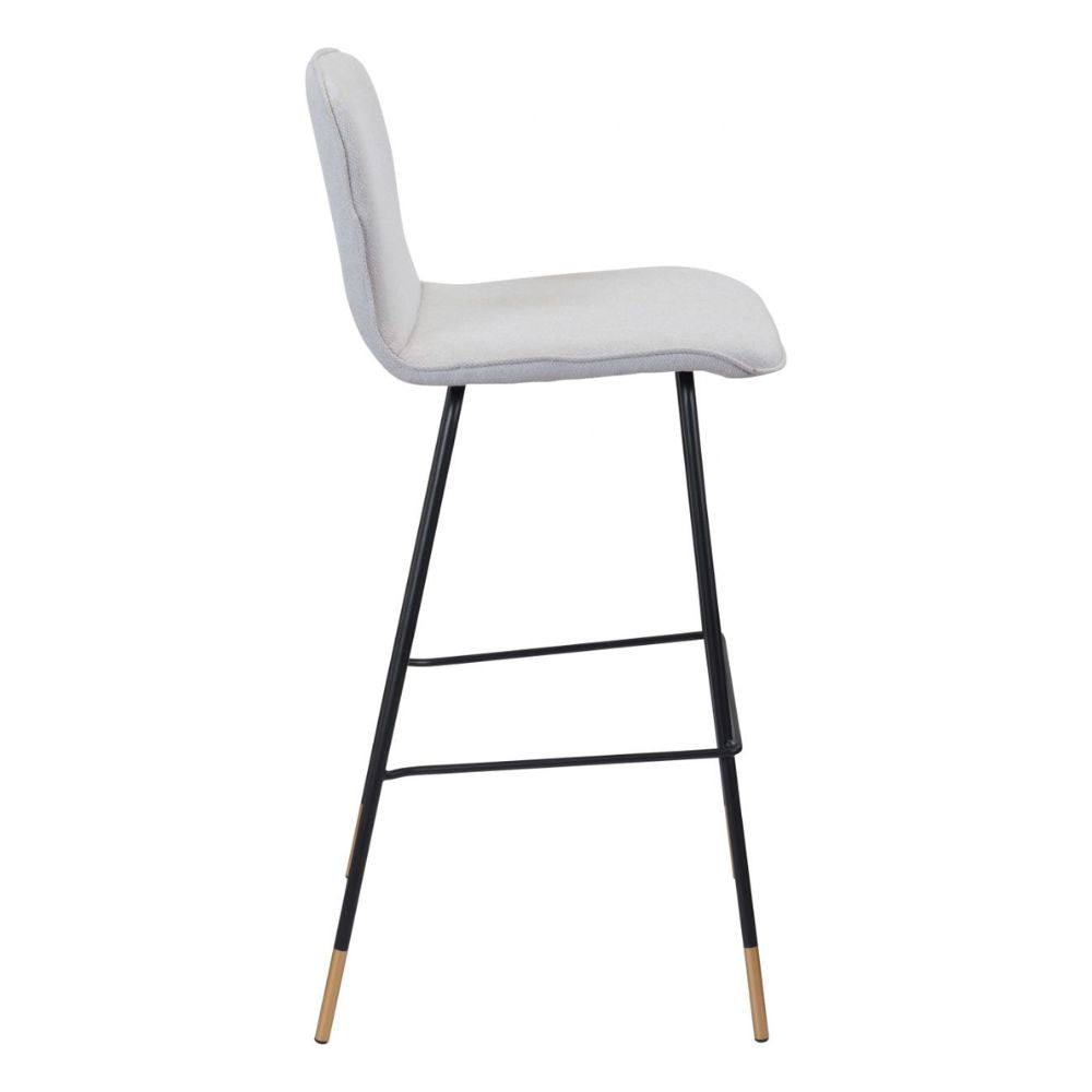 STOOL ZUO GIRONDE 101897 | Barstool | Black Gray Gold | 100%Polyester | Fabric | Inside | Bar Restaurant Cafetería Food Court Bar Breakfast Kitchen Bistro Office Space