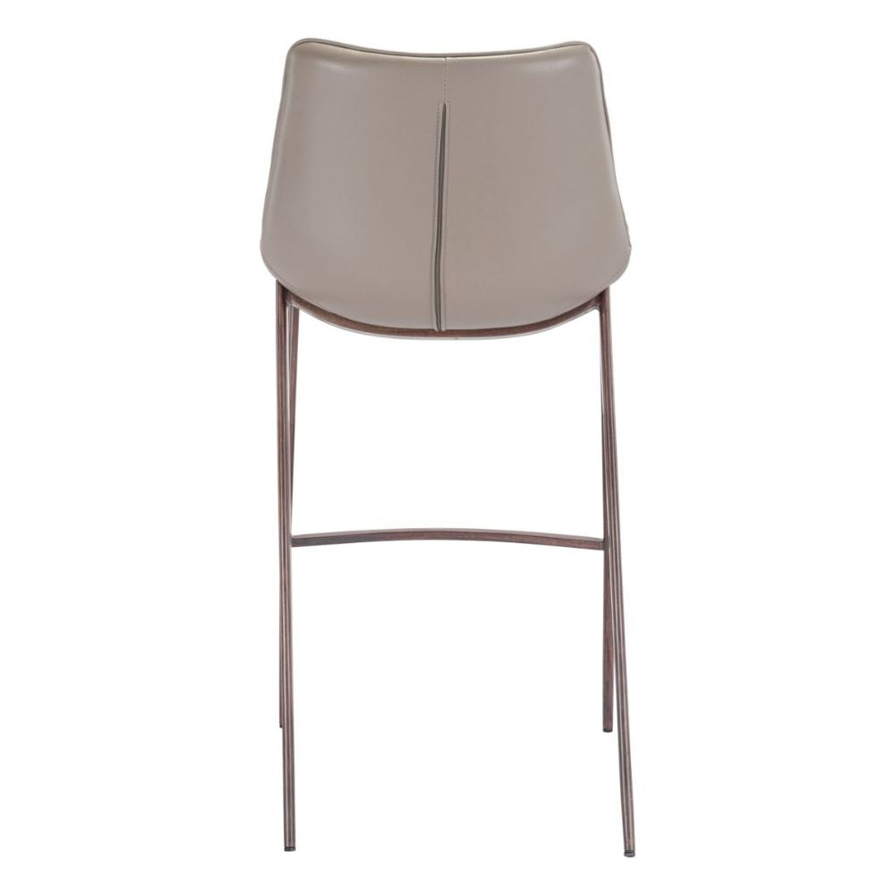 STOOL ZUO MAGNUS 101277 | Barstool | Walnut | 100% Polyurethane | Faux Leather | Inside | Interior Bar Restaurant Cafetería Food Court Bar Breakfast Kitchen Bistro