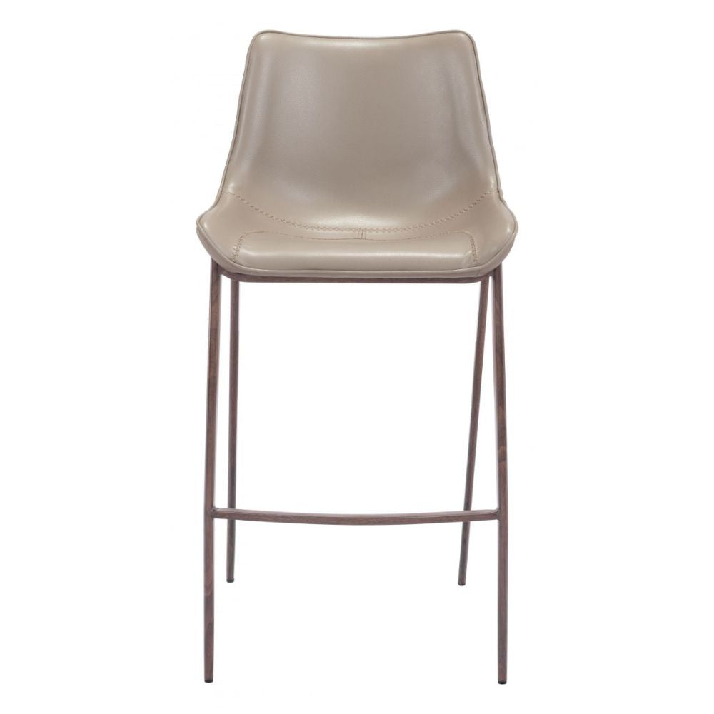 STOOL ZUO MAGNUS 101277 | Barstool | Walnut | 100% Polyurethane | Faux Leather | Inside | Interior Bar Restaurant Cafetería Food Court Bar Breakfast Kitchen Bistro