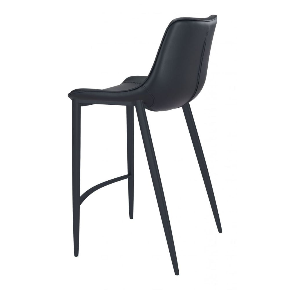 STOOL ZUO MAGNUS 101923 | Barstool | Black | 100% Polyurethane | Faux Leather | Inside | Bar Restaurant Cafetería Food Court Bar Breakfast Kitchen Bistro