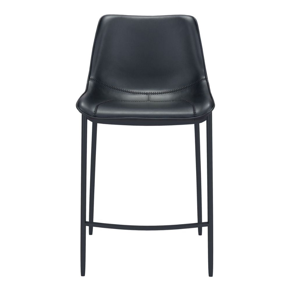 STOOL ZUO MAGNUS 101923 | Barstool | Black | 100% Polyurethane | Faux Leather | Inside | Bar Restaurant Cafetería Food Court Bar Breakfast Kitchen Bistro