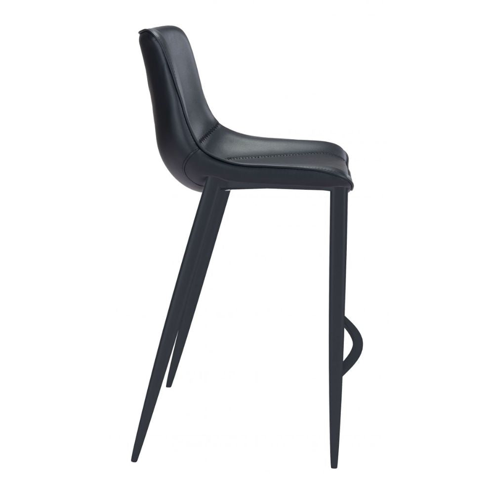 STOOL ZUO MAGNUS 101923 | Barstool | Black | 100% Polyurethane | Faux Leather | Inside | Bar Restaurant Cafetería Food Court Bar Breakfast Kitchen Bistro