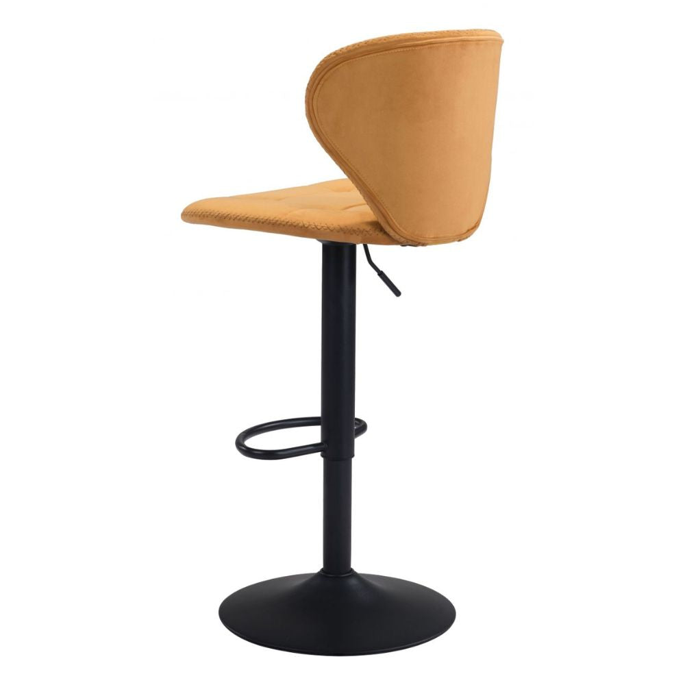 STOOL ZUO SALEM 101714 | Barstool | Yellow Black | 100% Polyester | Fabric Velvet | Inside | Use Interior Department Room Department Accommodation Studio Decoration Interiors Home Habitacion Dinner Room