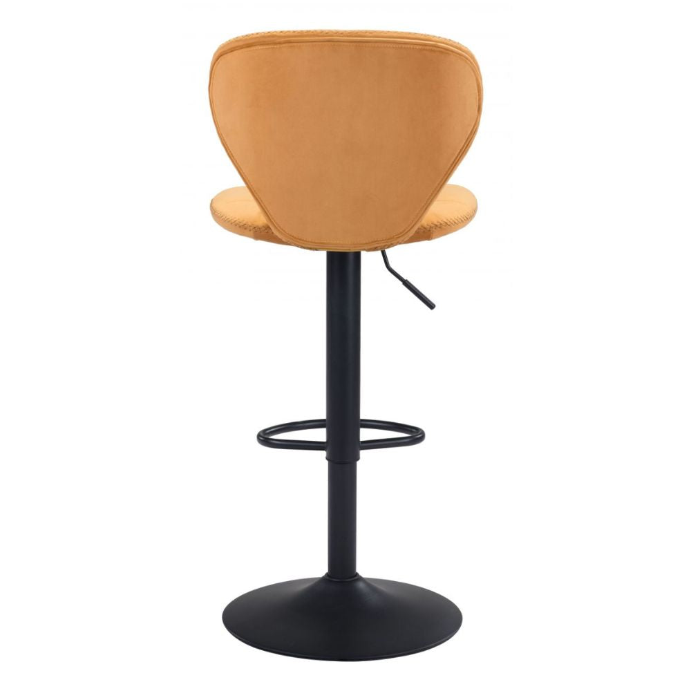 STOOL ZUO SALEM 101714 | Barstool | Yellow Black | 100% Polyester | Fabric Velvet | Inside | Use Interior Department Room Department Accommodation Studio Decoration Interiors Home Habitacion Dinner Room