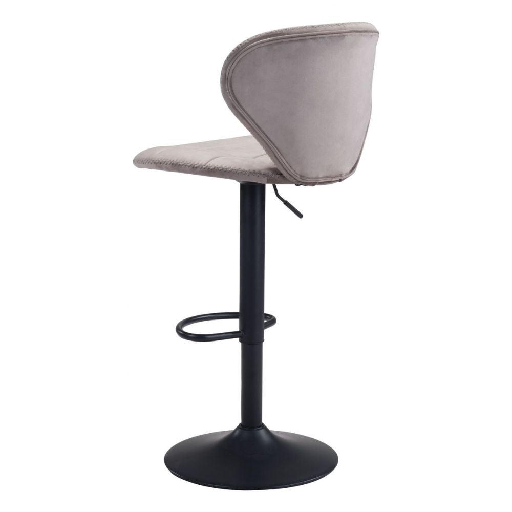 STOOL ZUO SALEM 101715 | Barstool | Gray Black | 100% Polyester | Fabric Velvet | Inside | Use Interior Department Room Department Accommodation Studio Decoration Interiors Home Habitacion Dinner Room