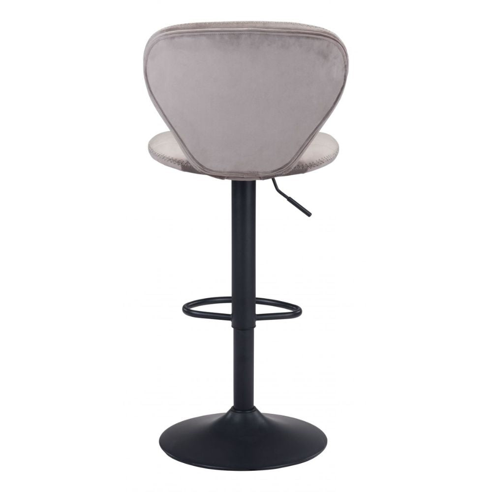 STOOL ZUO SALEM 101715 | Barstool | Gray Black | 100% Polyester | Fabric Velvet | Inside | Use Interior Department Room Department Accommodation Studio Decoration Interiors Home Habitacion Dinner Room