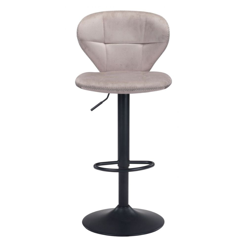 STOOL ZUO SALEM 101715 | Barstool | Gray Black | 100% Polyester | Fabric Velvet | Inside | Use Interior Department Room Department Accommodation Studio Decoration Interiors Home Habitacion Dinner Room