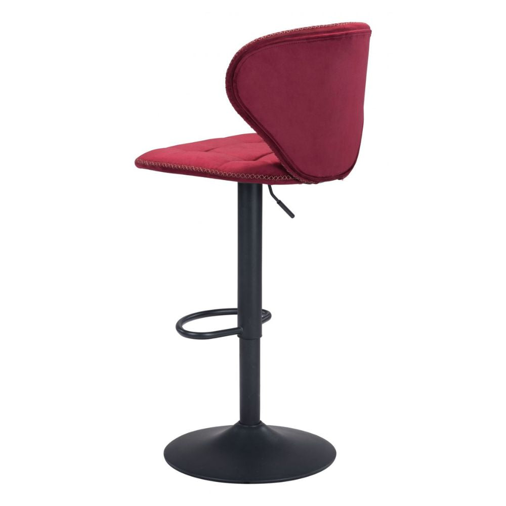 STOOL ZUO SALEM 101716 | Barstool | Red Black | 100% Polyester | Fabric Velvet | Inside | Use Interior Department Room Department Accommodation Studio Decoration Interiors Home Habitacion Dinner Room