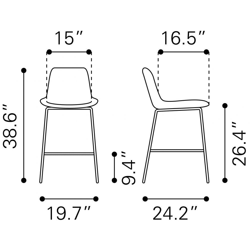 STOOL ZUO TONY 101762 | Counter Stool for Kitchen and Bar | Gold Green | 100% Polyester | Fabric Velvet | Inside| Bar Restaurant Cafetería Food Court Bar Breakfast Kitchen Bistro Office Space
