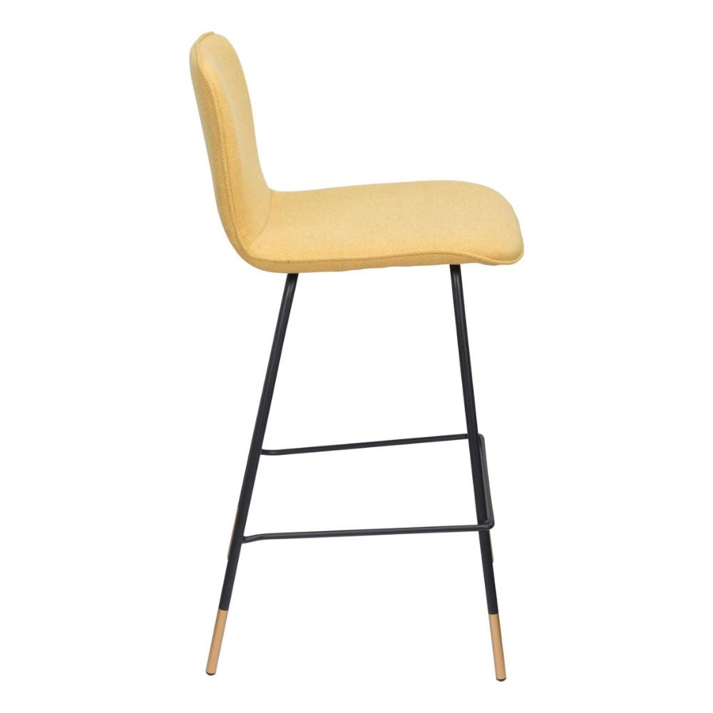 STOOL ZUO VAR 101894 |Bar Stool | Black Yellow Gold | 100%Polyester | Fabric | Inside | Bar Restaurant Cafetería Food Court Bar Breakfast Kitchen Bistro Office Space