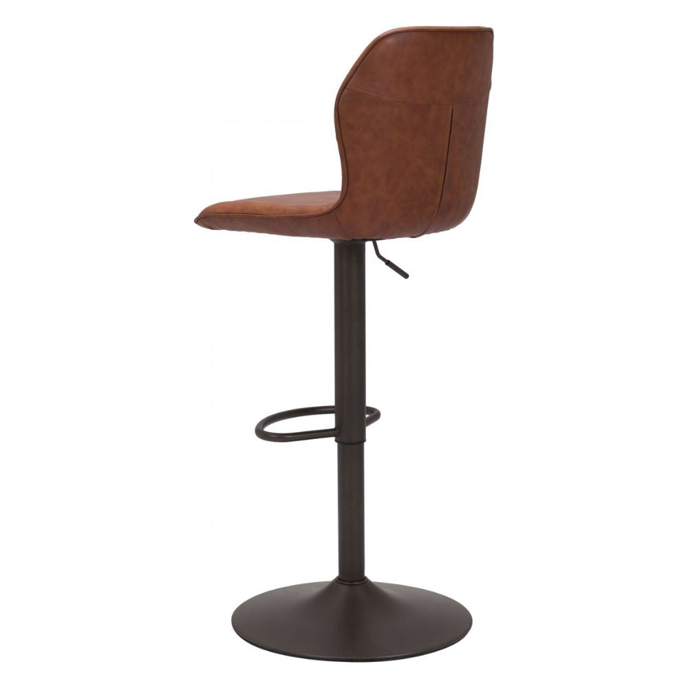 STOOL ZUO VITAL 109034 | Barstool | Brown Bronze | 100% Polyurethane | Faux Leather | Inside | Use Interior Department Room Department Accommodation Studio Decoration Interiors Home Habitacion Dinner Room