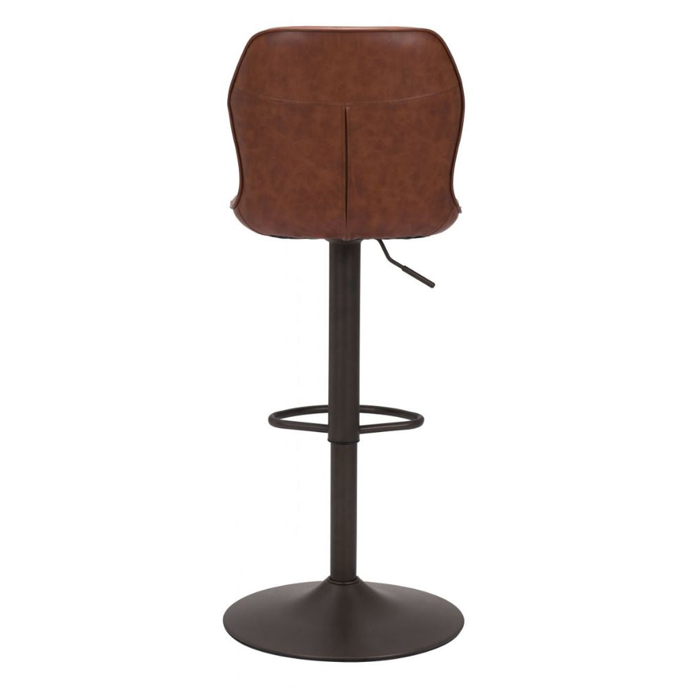 STOOL ZUO VITAL 109034 | Barstool | Brown Bronze | 100% Polyurethane | Faux Leather | Inside | Use Interior Department Room Department Accommodation Studio Decoration Interiors Home Habitacion Dinner Room