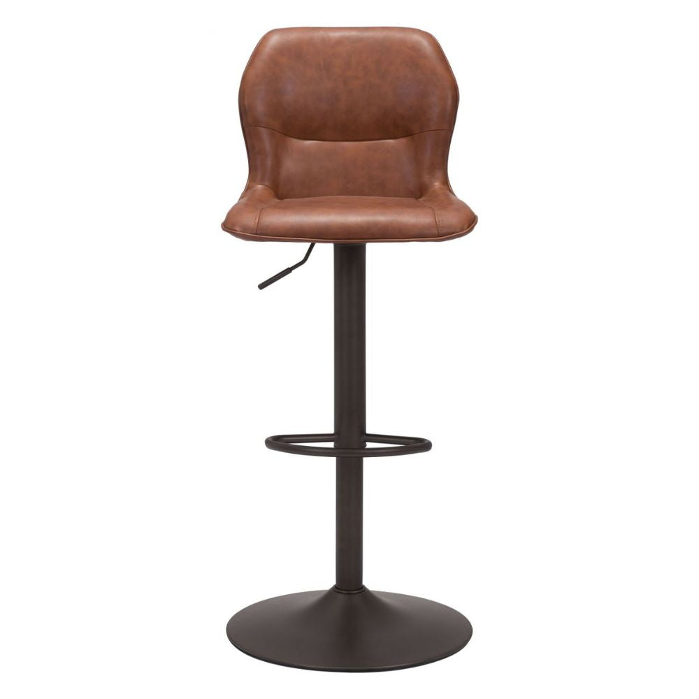 STOOL ZUO VITAL 109034 | Barstool | Brown Bronze | 100% Polyurethane | Faux Leather | Inside | Use Interior Department Room Department Accommodation Studio Decoration Interiors Home Habitacion Dinner Room