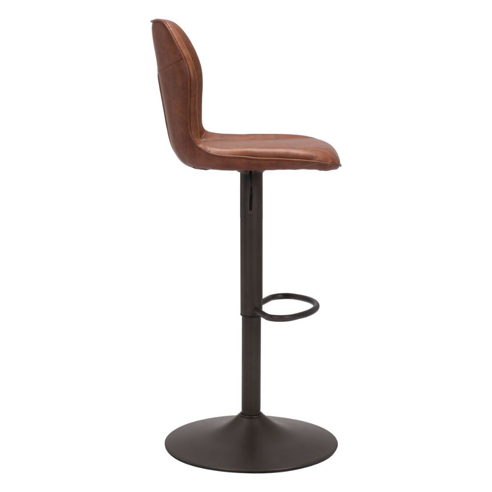 STOOL ZUO VITAL 109034 | Barstool | Brown Bronze | 100% Polyurethane | Faux Leather | Inside | Use Interior Department Room Department Accommodation Studio Decoration Interiors Home Habitacion Dinner Room