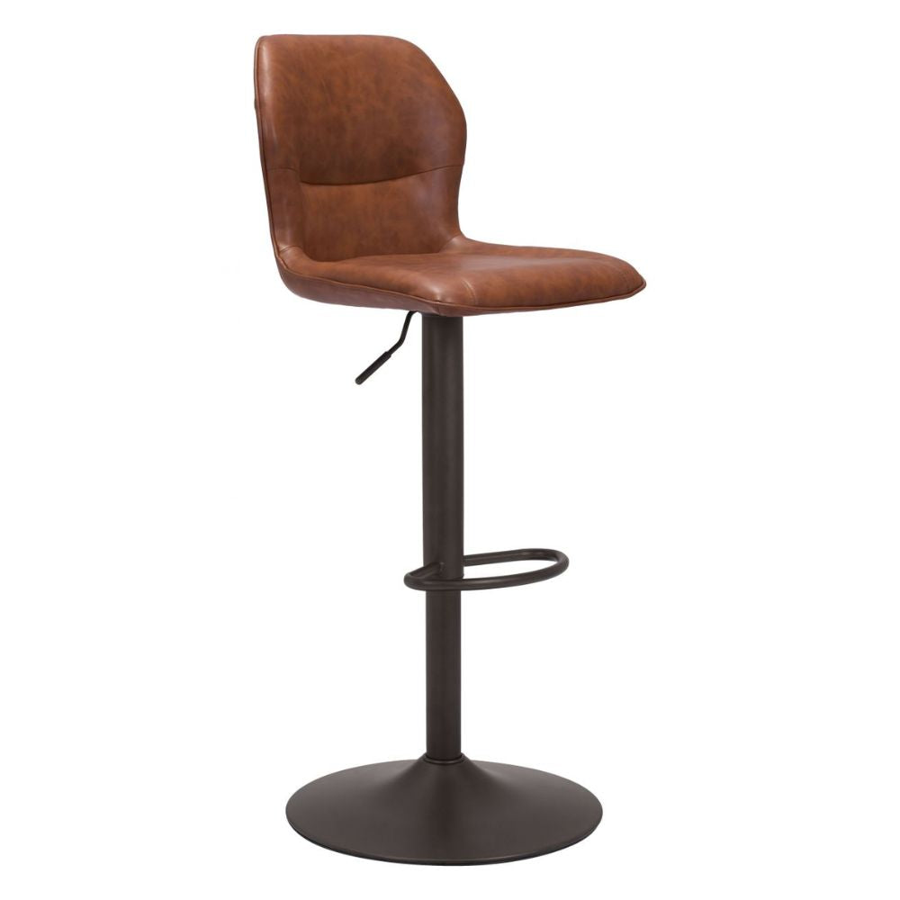 STOOL ZUO VITAL 109034 | Barstool | Brown Bronze | 100% Polyurethane | Faux Leather | Inside | Use Interior Department Room Department Accommodation Studio Decoration Interiors Home Habitacion Dinner Room